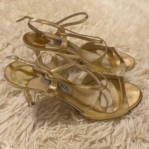 Size 8 Authentic Jimmy Choo Gold Shoes!